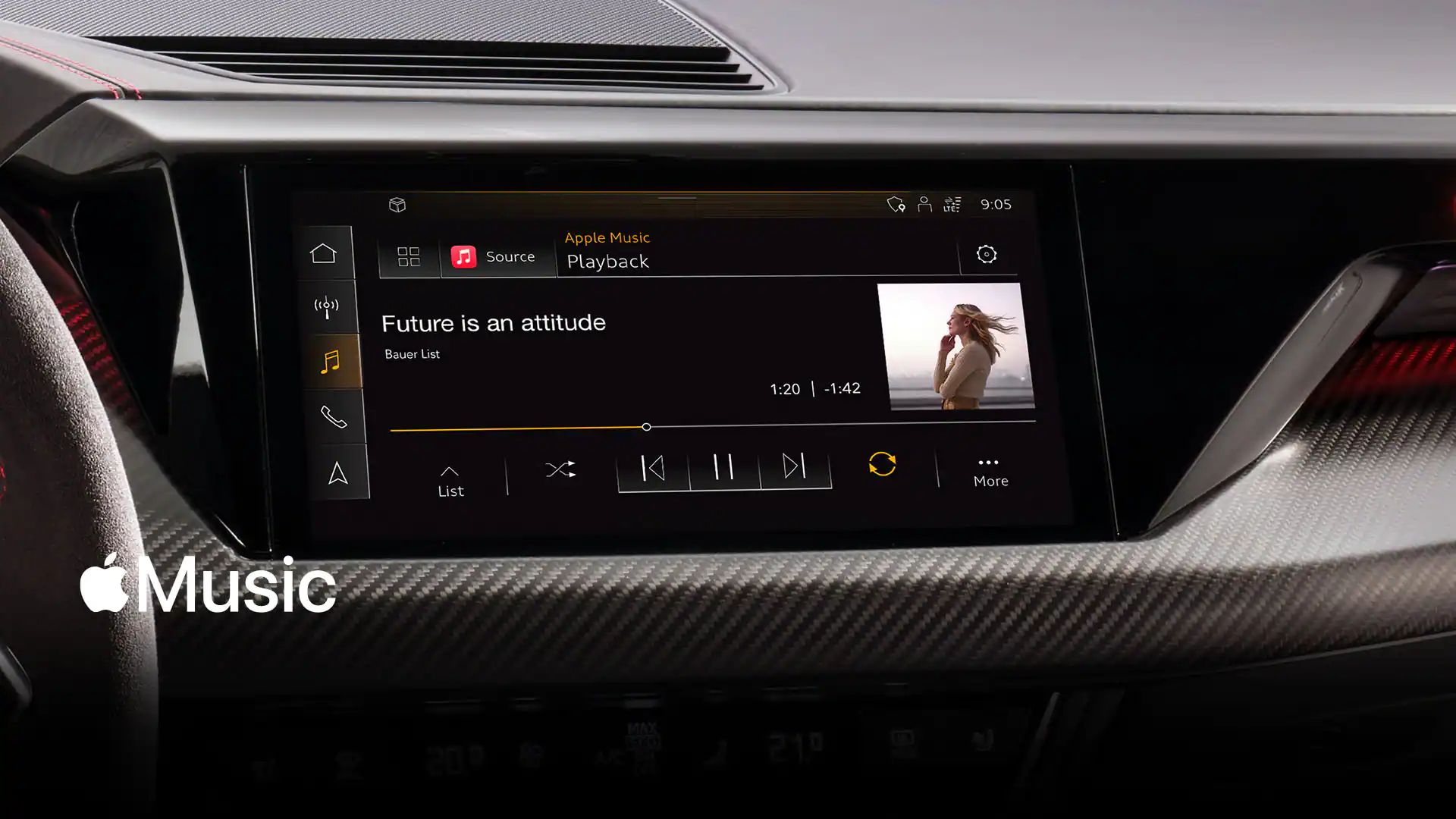 MMI-Screen mit Apple Music